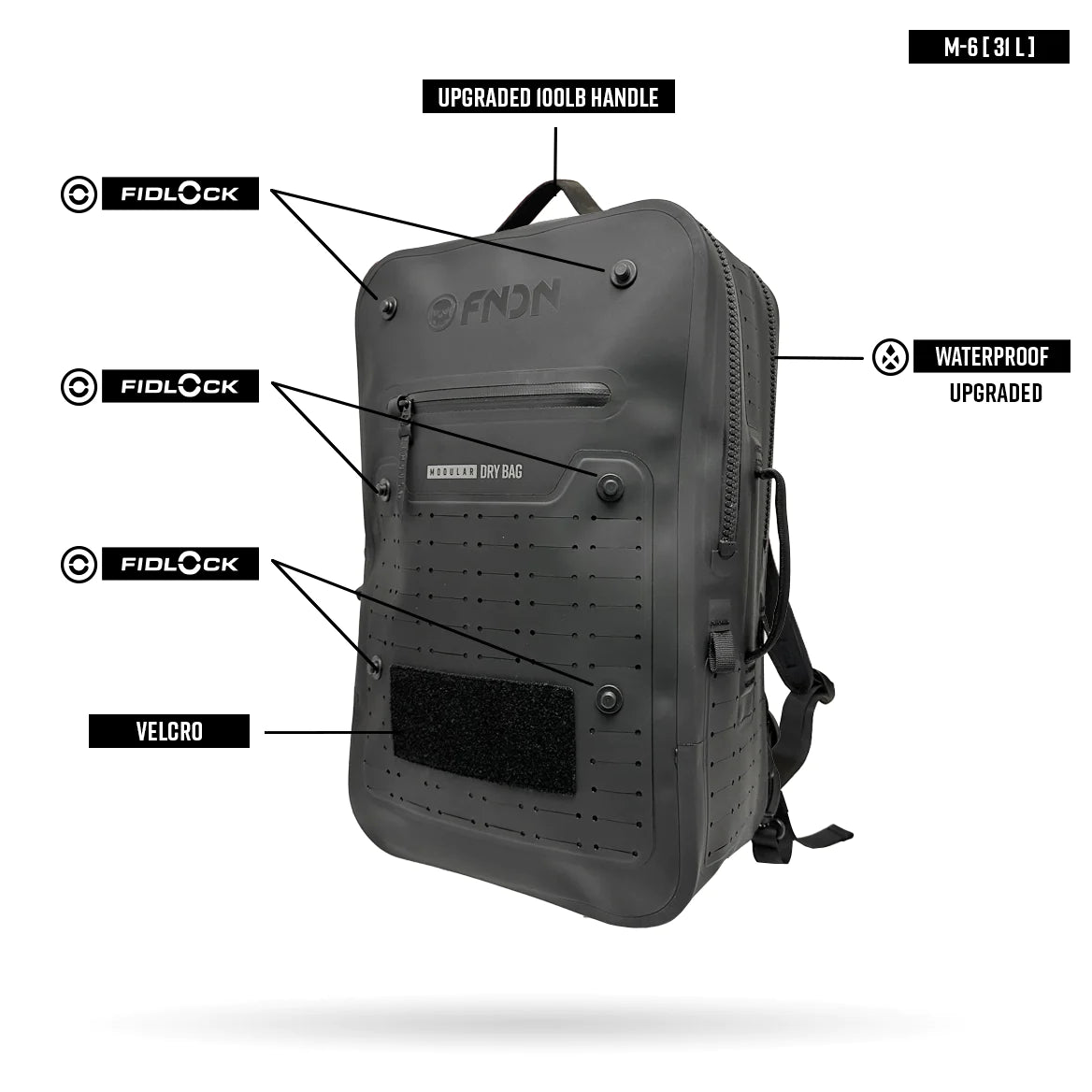 MOCHILA FNDN® MODULAR M6 WATERPROOF BACKPACK - 31L